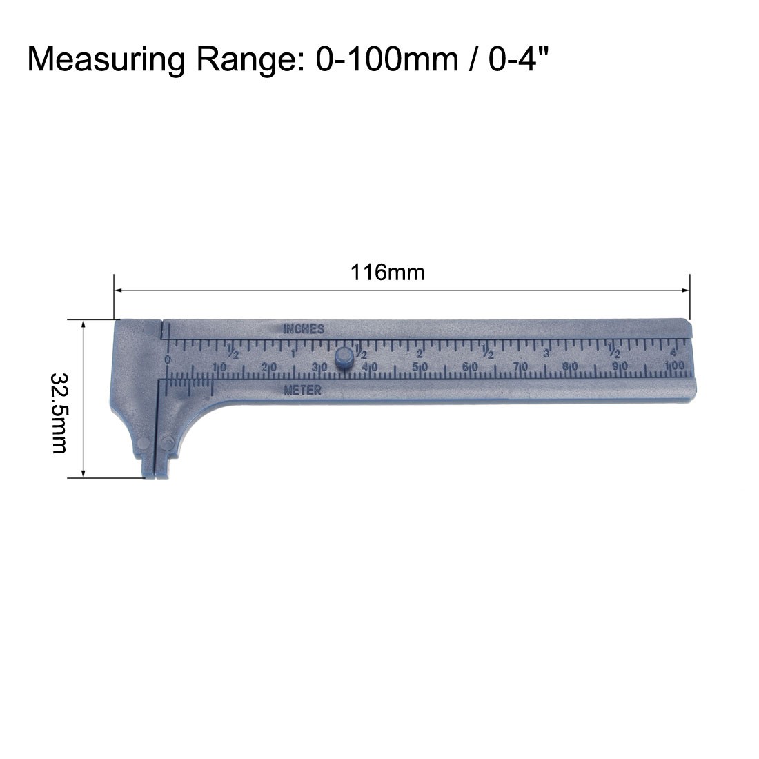 Vernier Caliper 10cm 4 Inch Mini Double Scale Plastic Ruler Measuring Tool