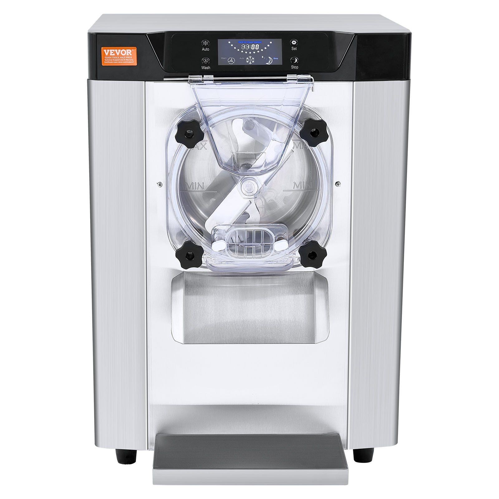 12L/h Single Flavor Ice Cream Machine with 4.5L Steel Cylinder & LED Panel