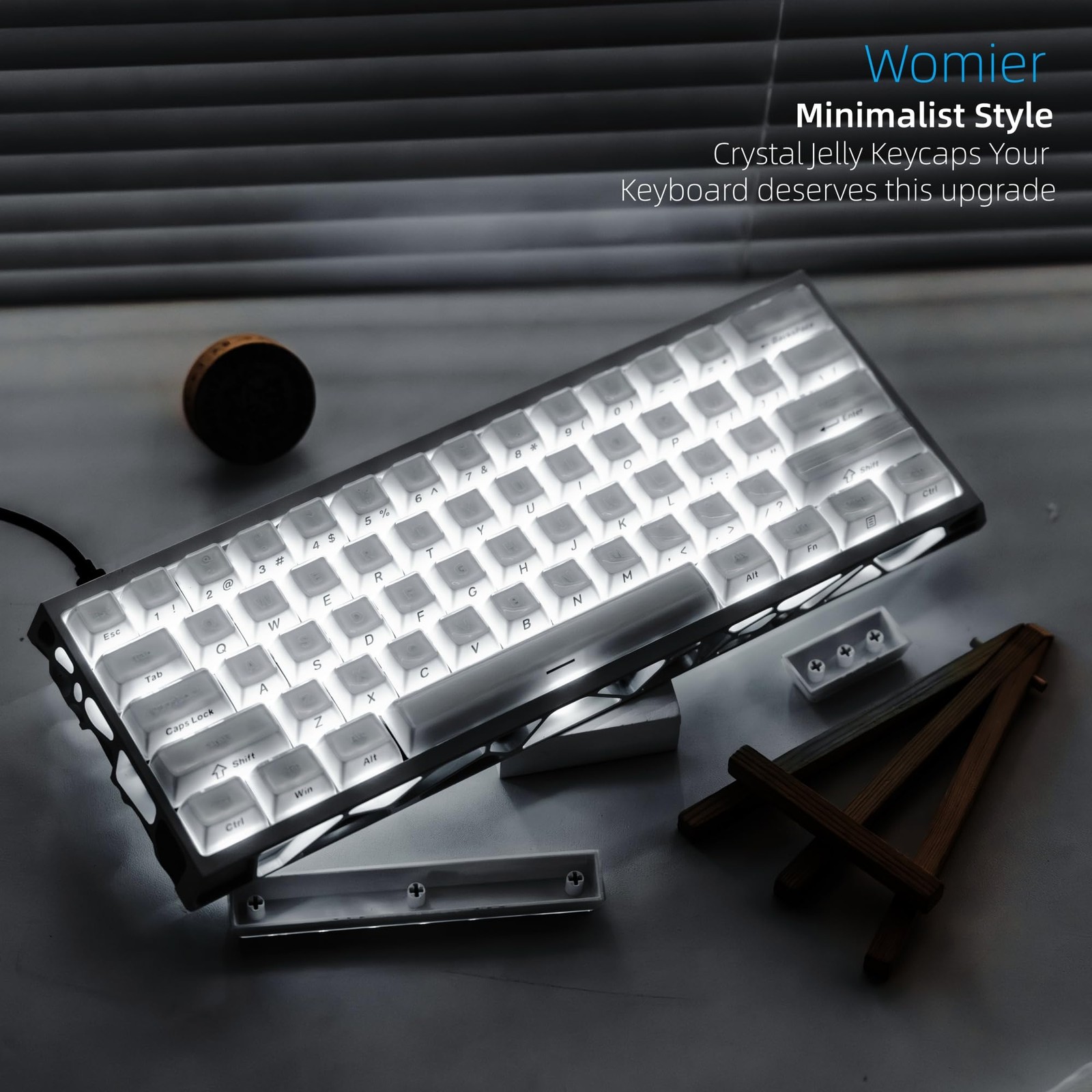 White Jelly Keycaps 3.0, Shine Through Keycaps