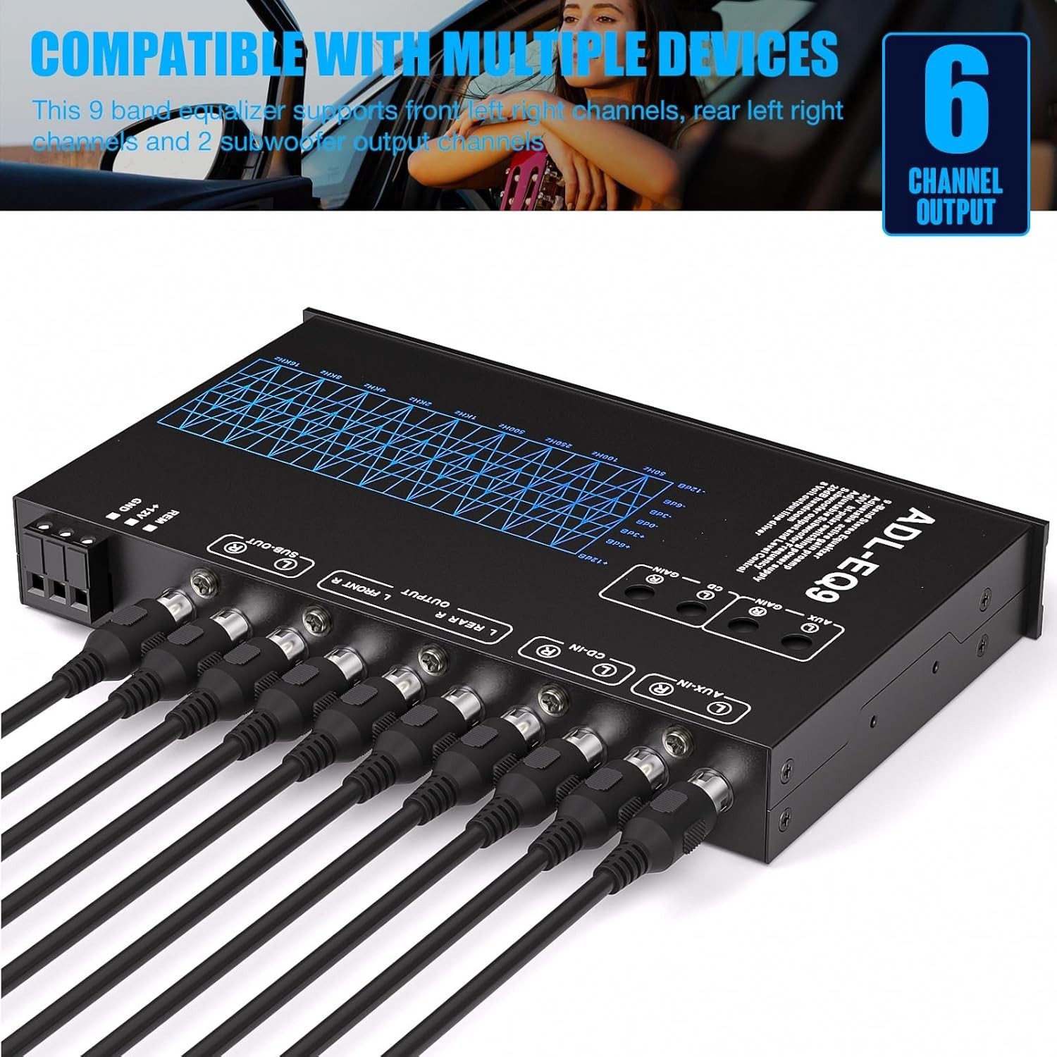 Car Audio Equalizer with Subwoofer Frequency Control^