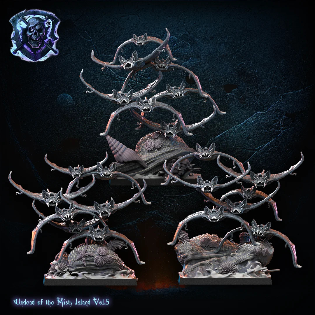 Bat Mantas (Set of 3) - 28-32mm Undead of Misty - Resin Tabletop Miniatures