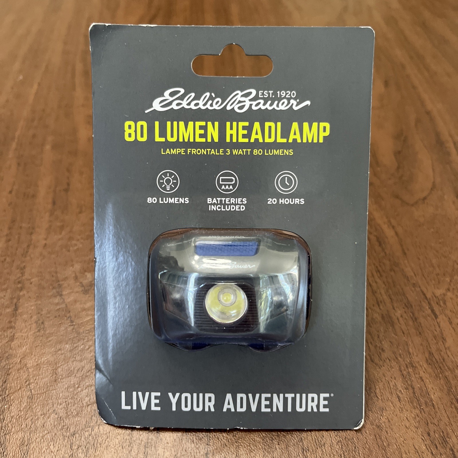Eddie Bauer LED Head Lamp. One Size Fits All. New In Box. Band Included Blue