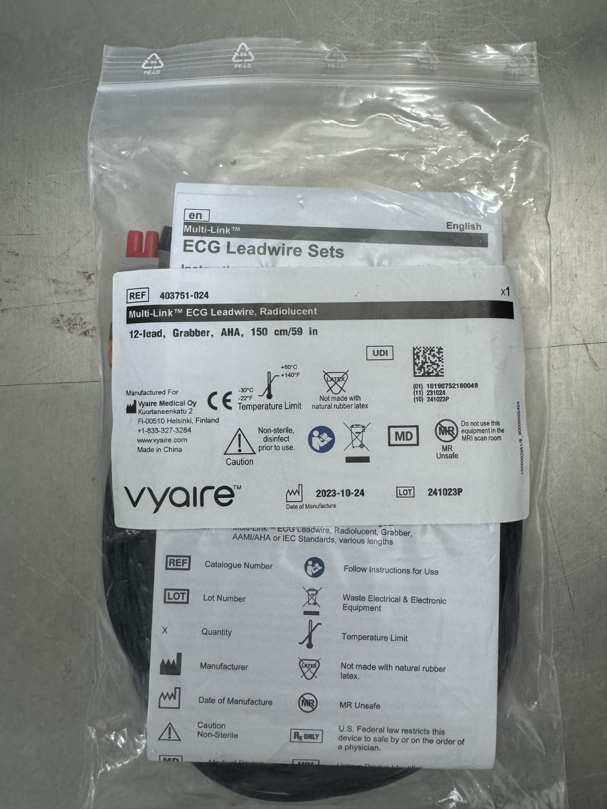 Vyaire Cardiac Output Injectate Bath Probe For GE monitors. 6 FT - New