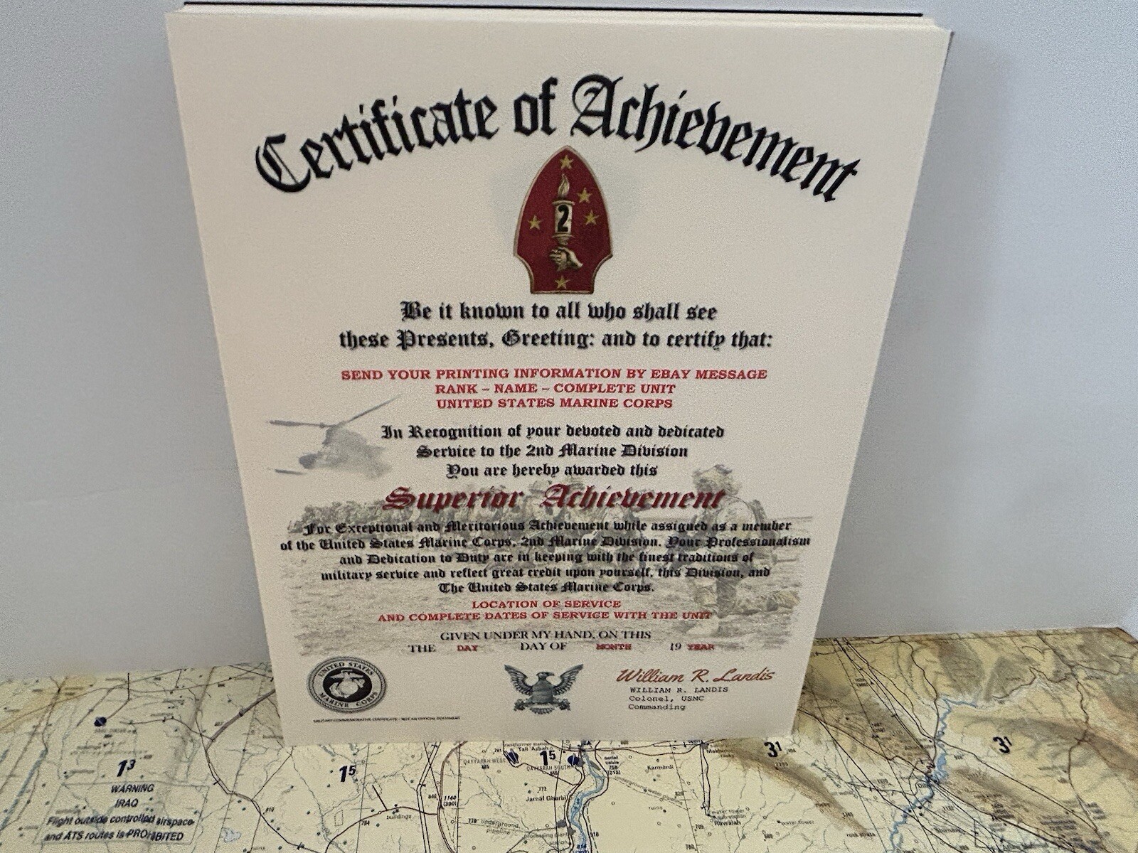 U.S. MARINE CORPS / 2ND MARINE DIVISION - MERITORIOUS ACHIEVEMENT COMMENDATION
