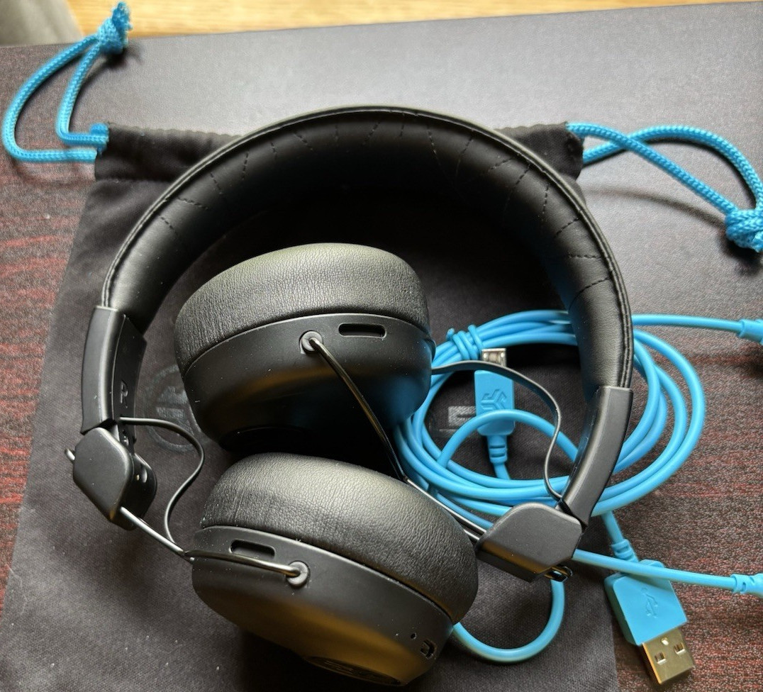 JLab Black USB Wired On-Ear Headphones - Foldable And Lightweight