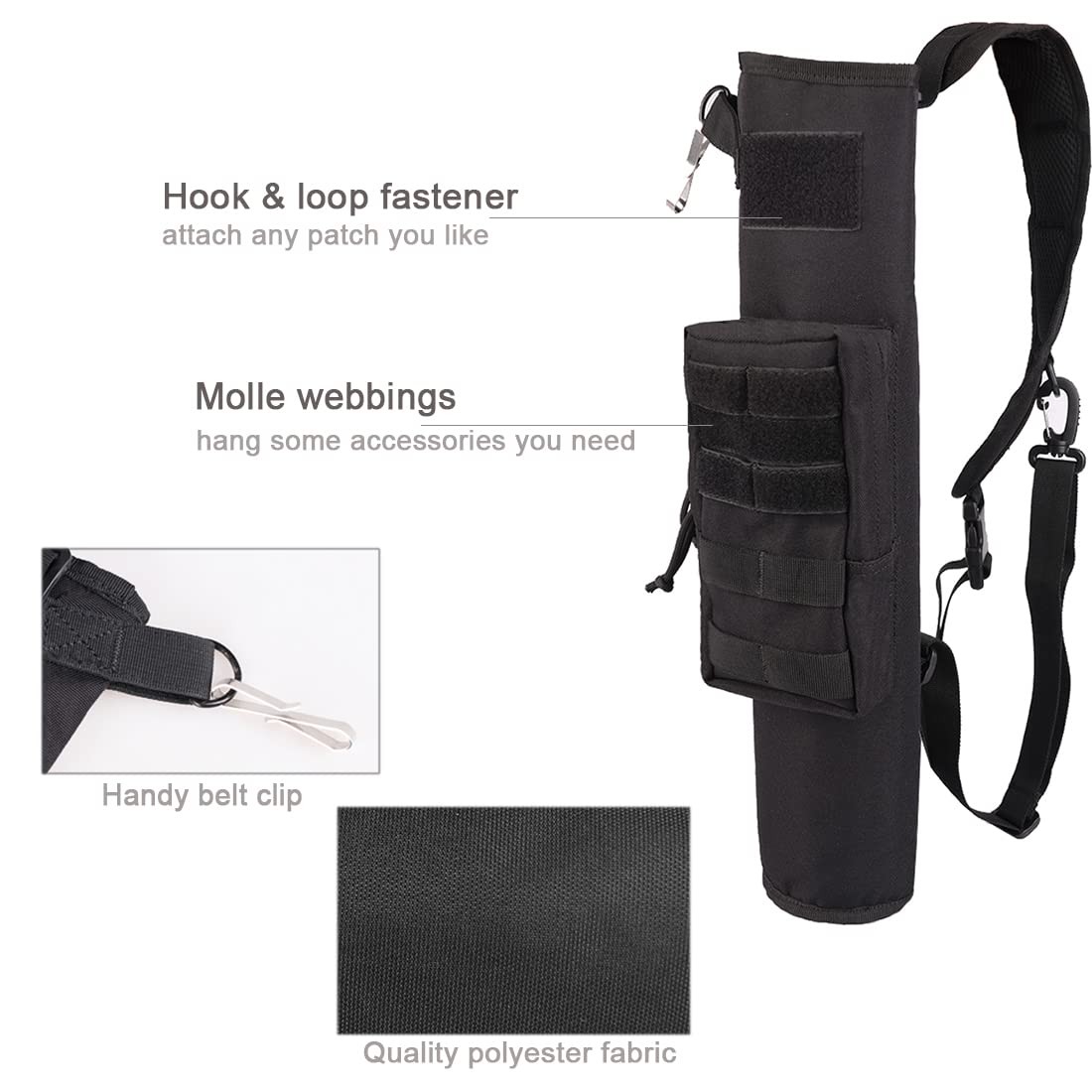 Archery Lightweight Back Arrow Quiver Dual Use Foldable Compact Hip Arrows Ba...