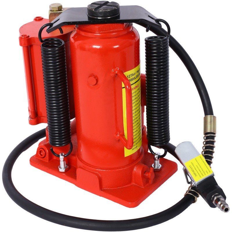 12 Ton Air Hydraulic Bottle Jack, All Welded Max 19.3inch for Truck Auto Repair