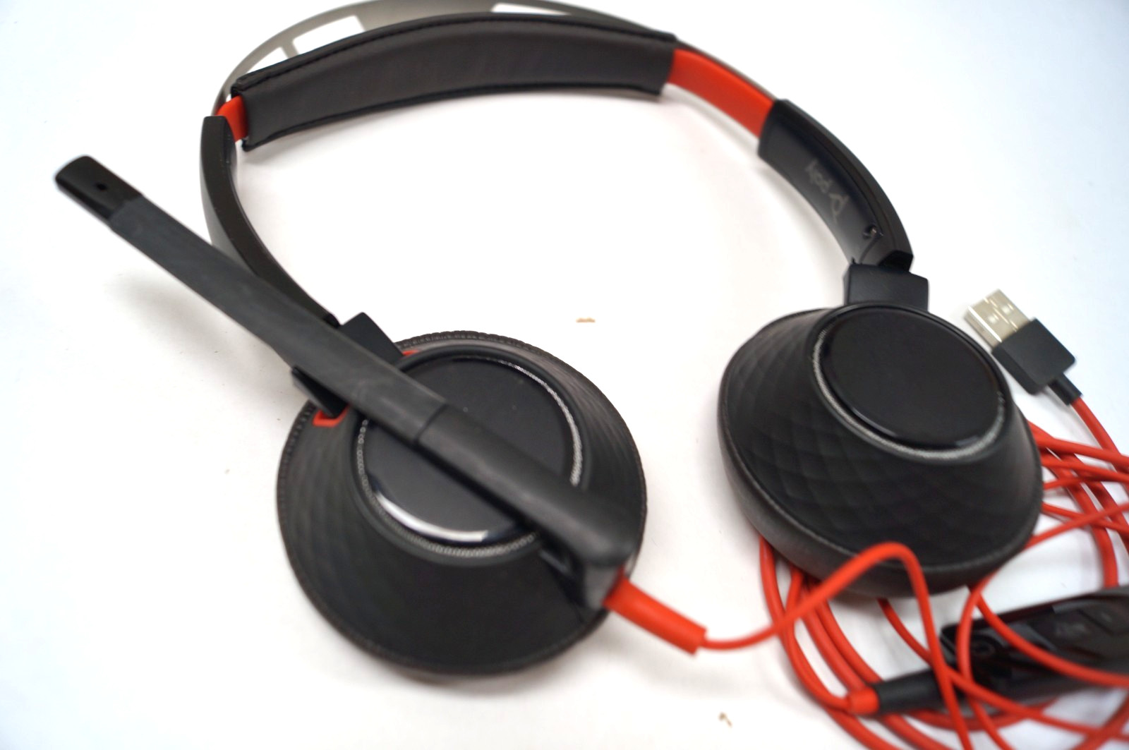POLY C5220 Blackwire Stereo USB-C 3.5mm Computer Phone Mic Headset WORKING D351