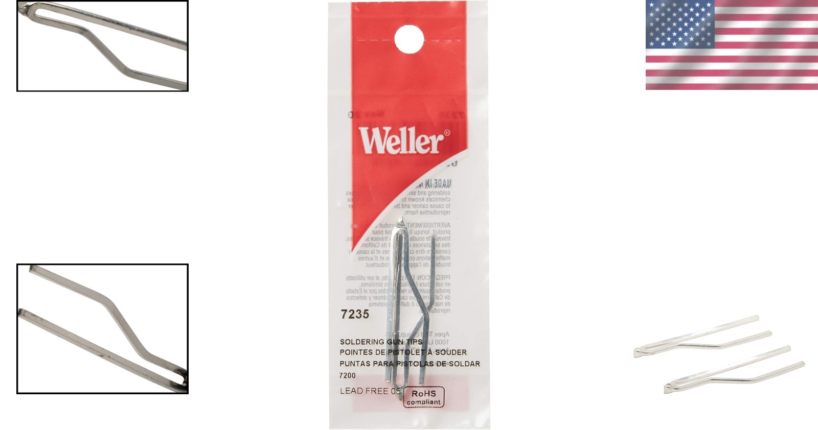 Weller 7235 Replacement Soldering Gun Tip 2-Count Pack for Weller