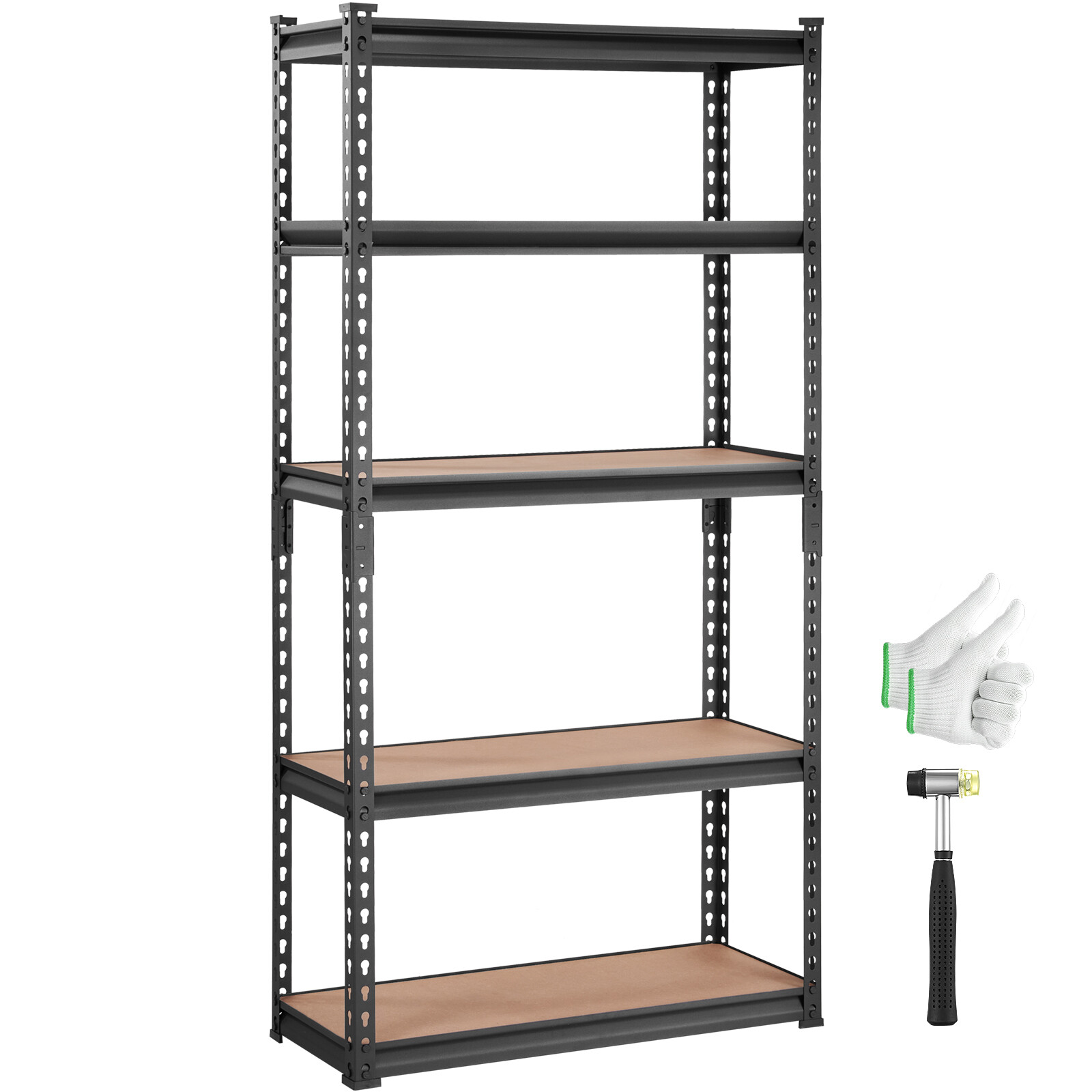 VEVOR 12"D x 30"W x 60"H 5 Shelf Steel Shelving Rack Garage Storage 2000lbs Load