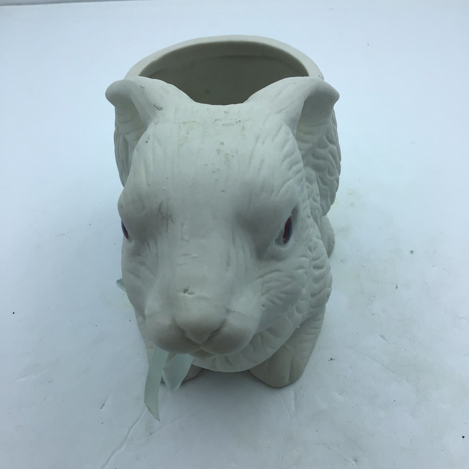 Bisque Ceramic Bunny Rabbit Planter Geerlings Greenhouses 1992