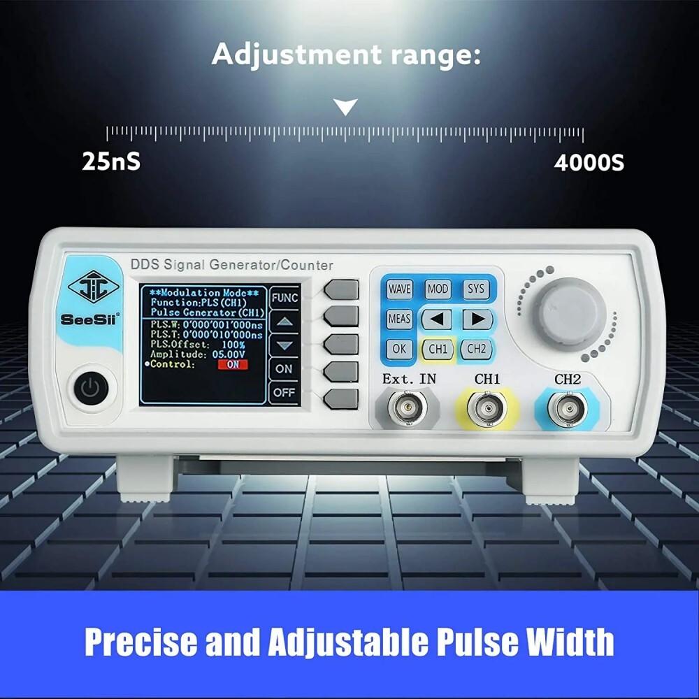 SeeSii DDS Signal Generator Counter 60MHz 200MSa/s Function Frequency Meter