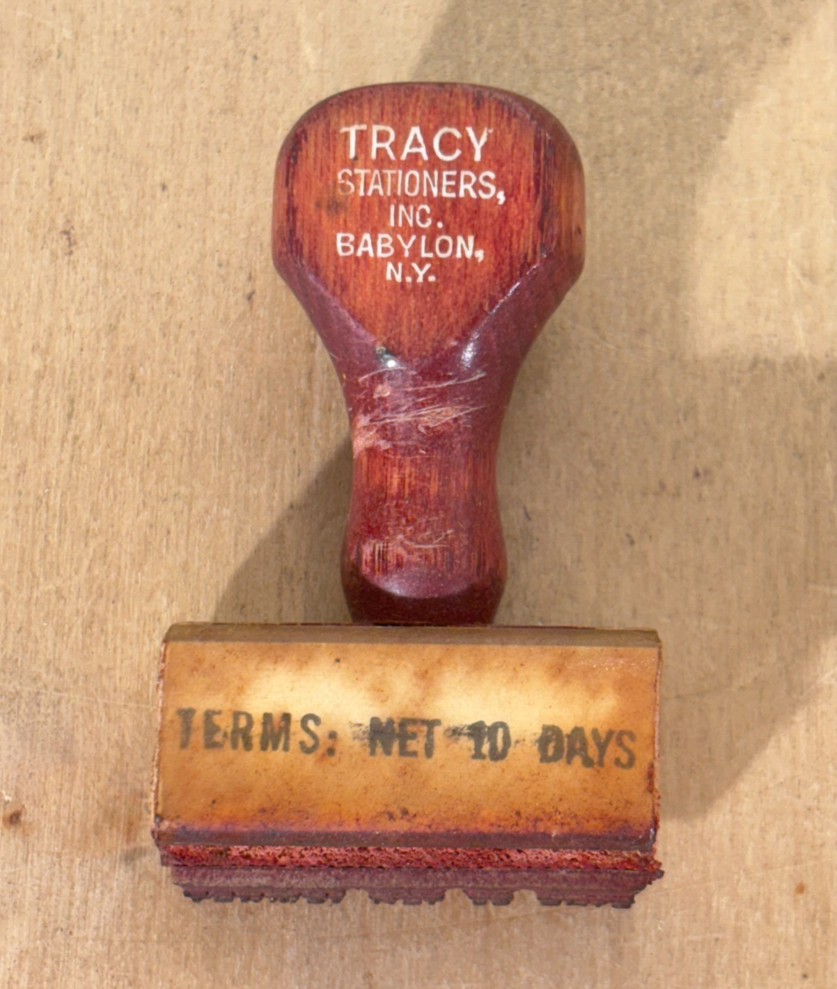 Vintage Rubber Office Desk Stamp TERMS NET 10 DAYS, 1.5"w