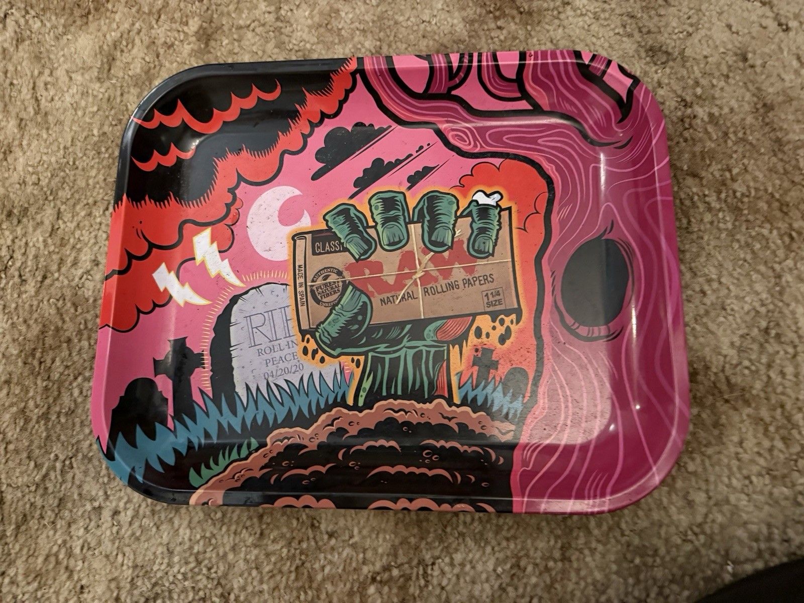 RAW Rolling ZOMBIE Halloween ROLLING TRAY - LARGE - LIMITED EDITION