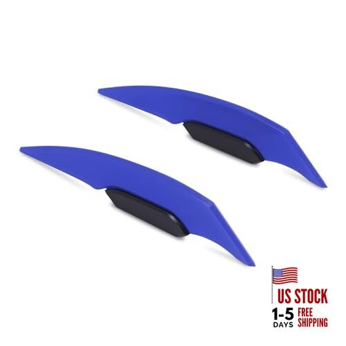 1 Pair Aerodynamic Spoiler Wings Motorcycle Side Fairing Winglets Front Blue(S)