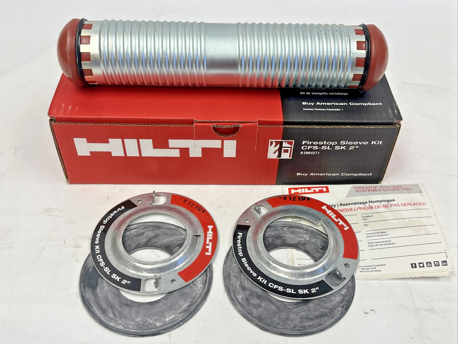 Hilti CFS-SL SK 2" Firestop Sleeve Kit 2064271 *NEW IN BOX*