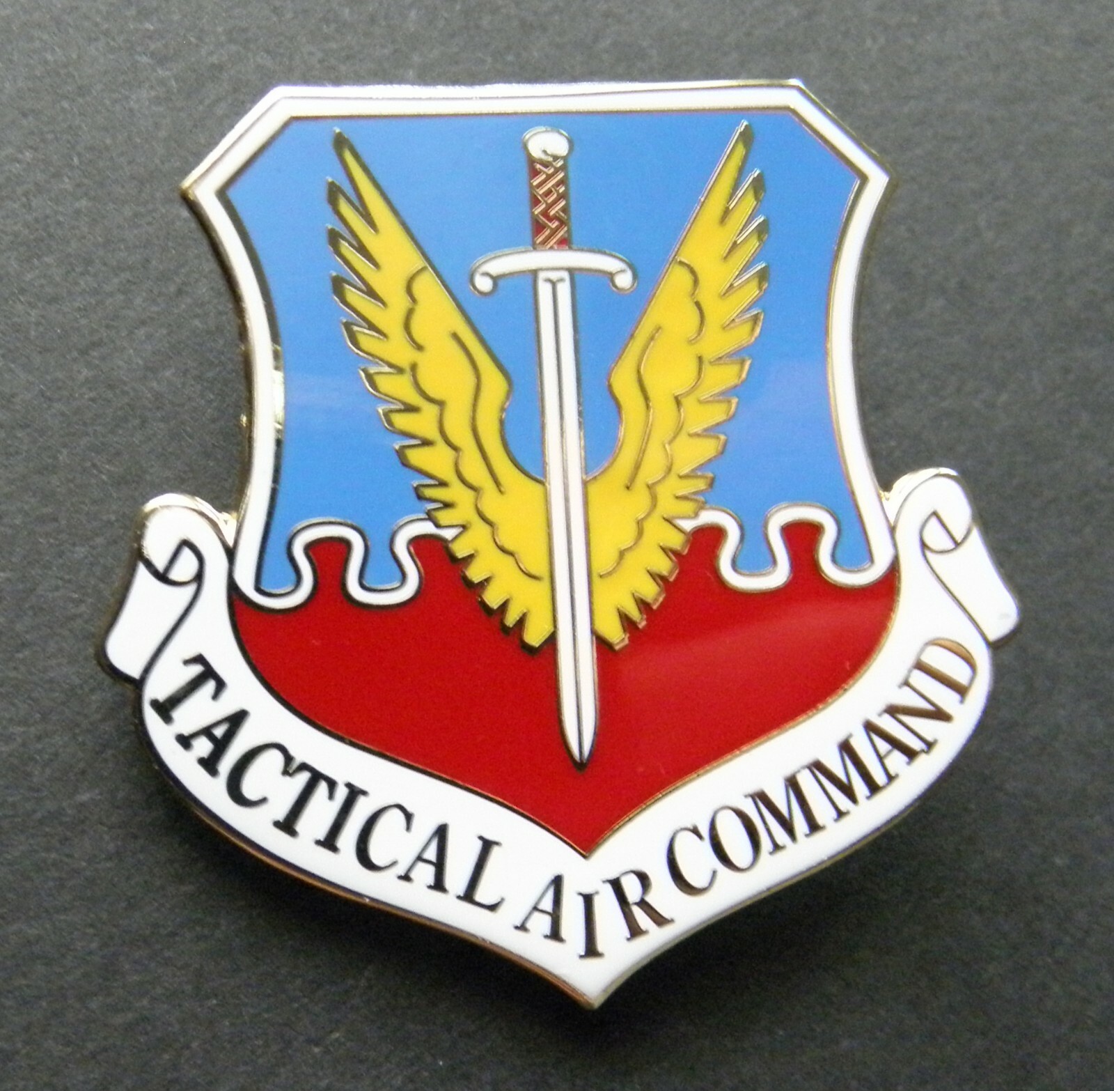 TACTICAL AIR COMMAND USAF AIR FORCE LARGE LAPEL PIN BADGE 1.5 INCHES