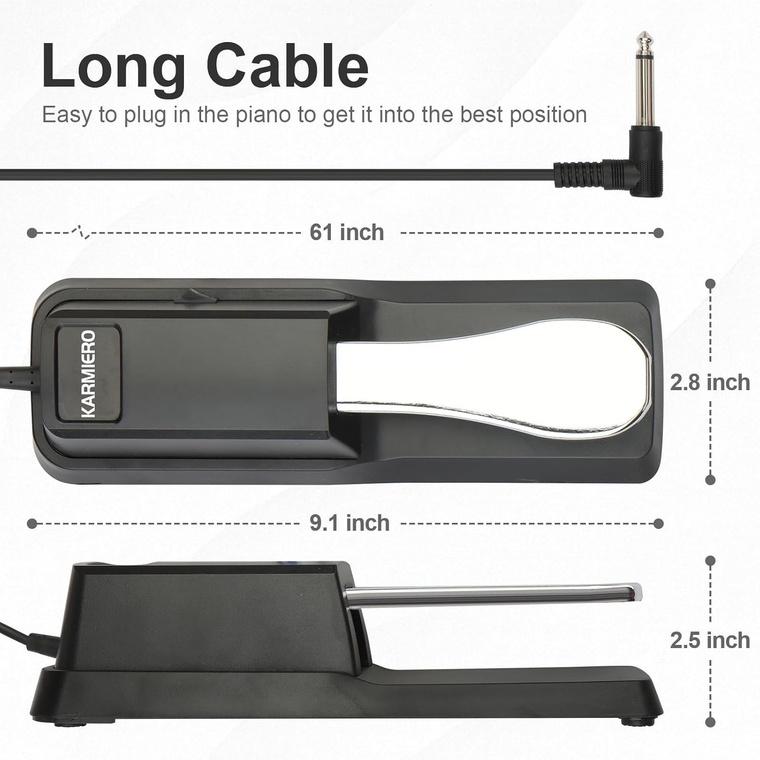Sustain Pedal for Keyboard Universal, Premium Sustain Pedal, Piano Pedal