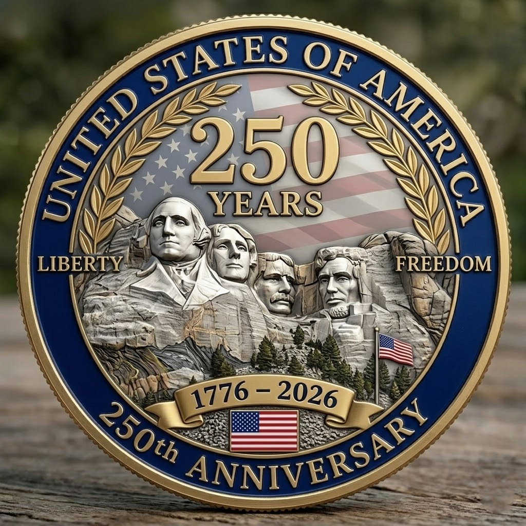 USA 250 Years Quarter Commemorative Coin 1776-2026 Mount Rushmore Liberty CB1083