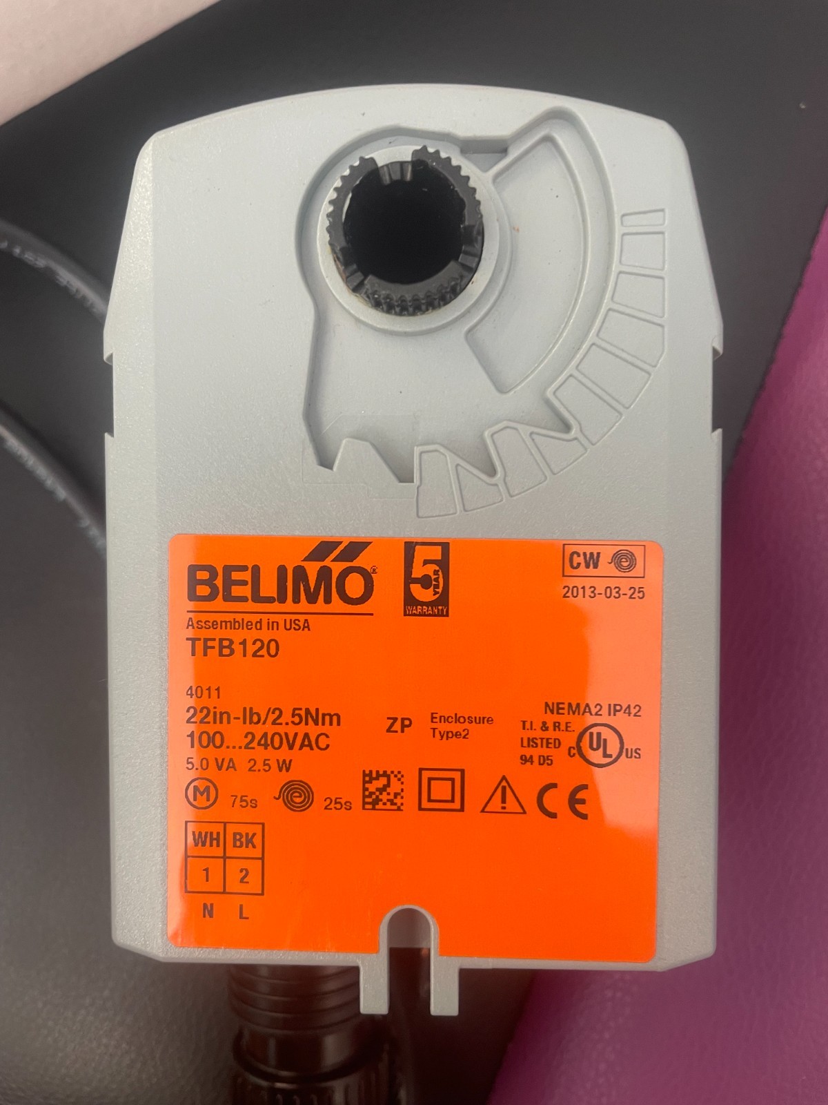 Item #24. Belimo Damper Control Actuator - TFB120