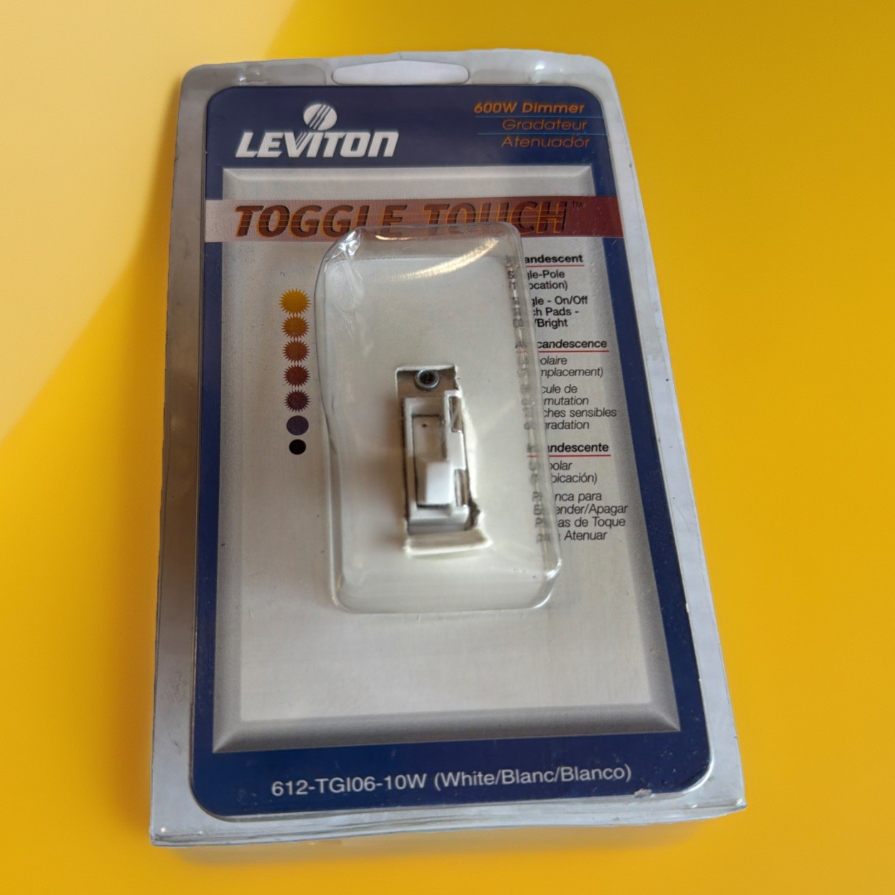 🔥1 Unit ~ Leviton TGI06-10W ToggleTouch Dimmer Switch 600W 120V White🔥