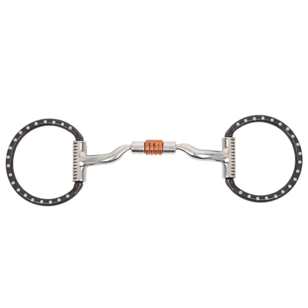 Myler Black Western Dee Bit with 04 Copper Roller Mouthpiece - 5 Inch
