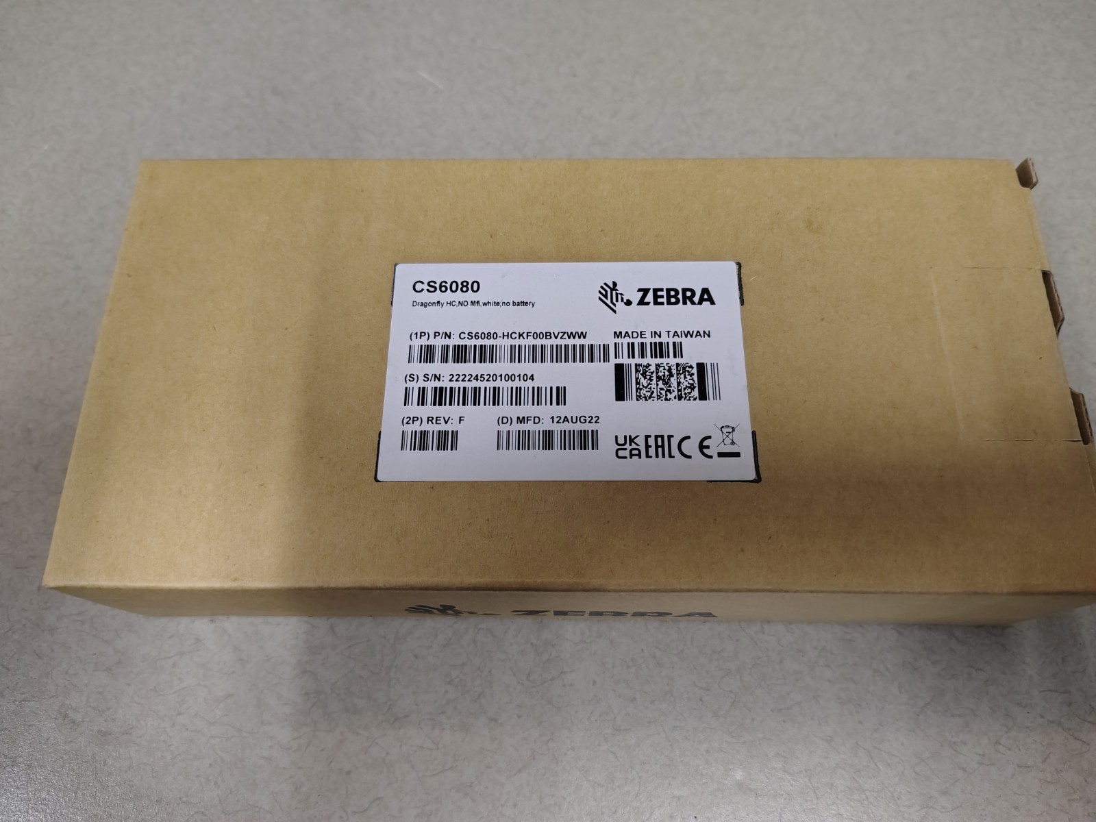 Zebra CS6080-HCKF00BVZWW CS60-HC 2D-Imager Handheld  Barcode Scanner. No Battery