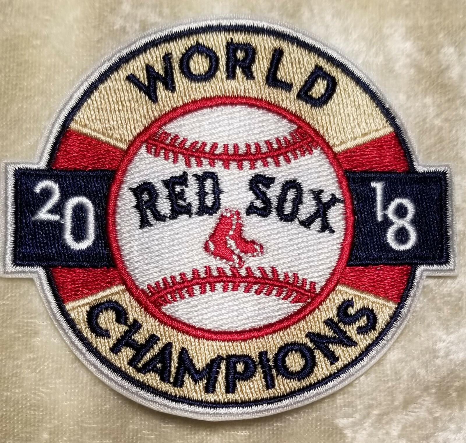Boston Red Sox 3.5" 2018 World Series Champions Iron /Sew On Embroidered Patch~