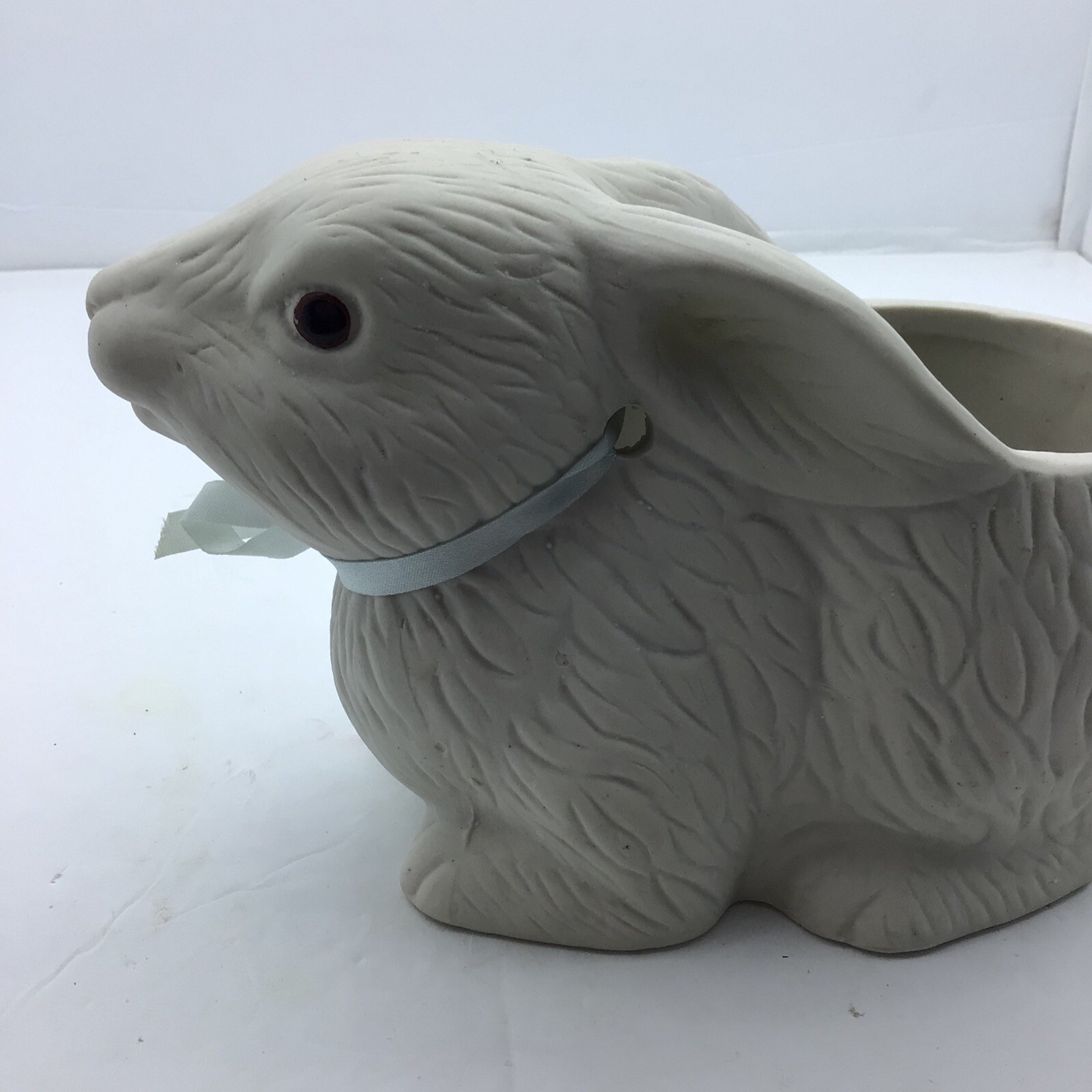 Bisque Ceramic Bunny Rabbit Planter Geerlings Greenhouses 1992