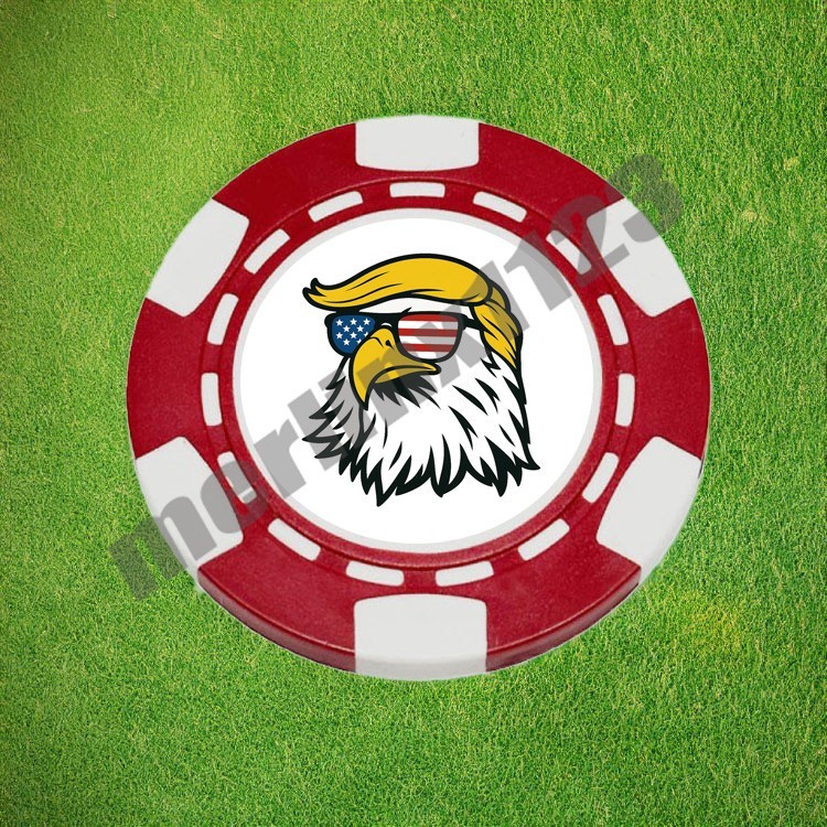 Donald Trump USA Eagle MAGA Poker Chip Golf Ball Marker