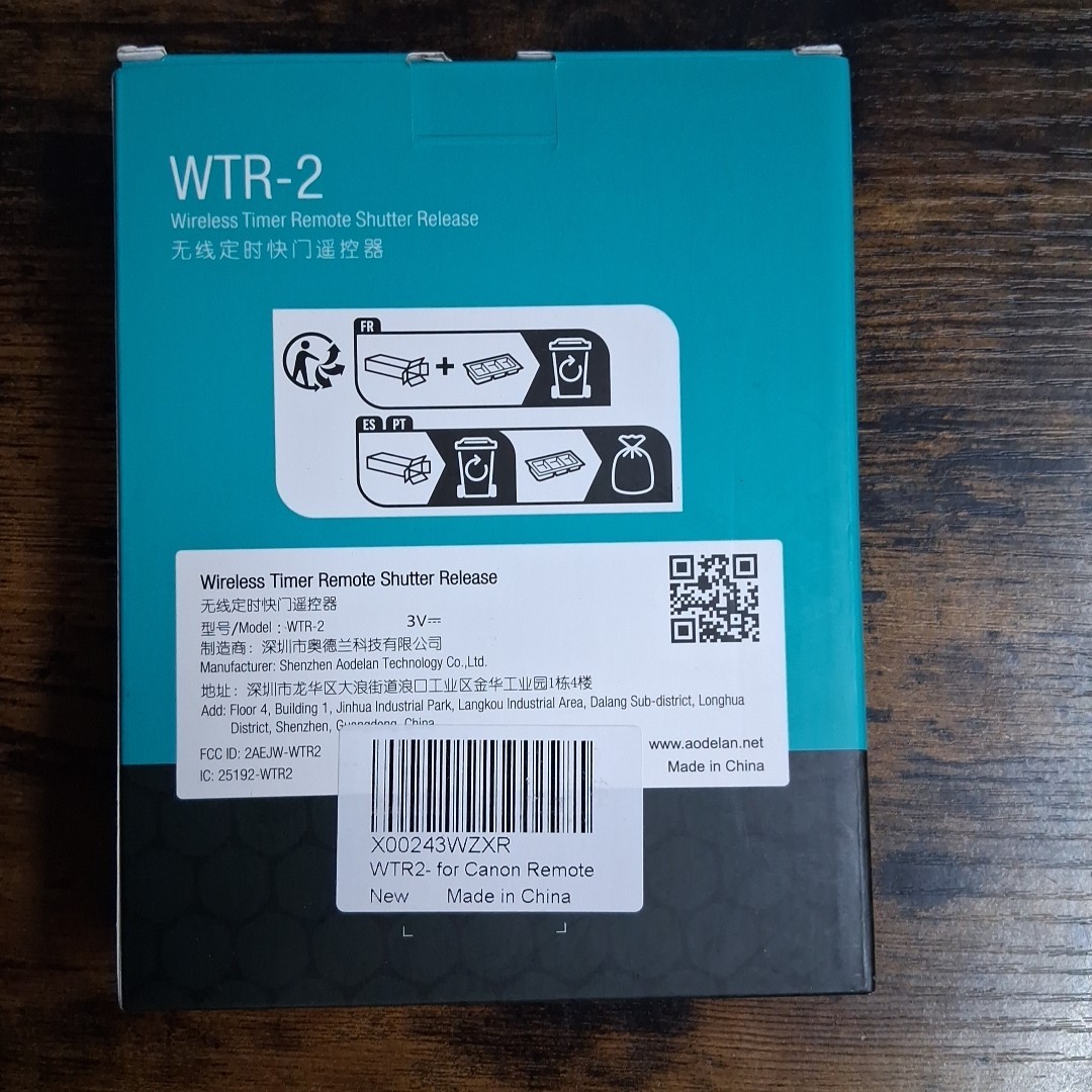 AODELAN WTR-2 Wireless Timer Remote Shutter Release For Canon