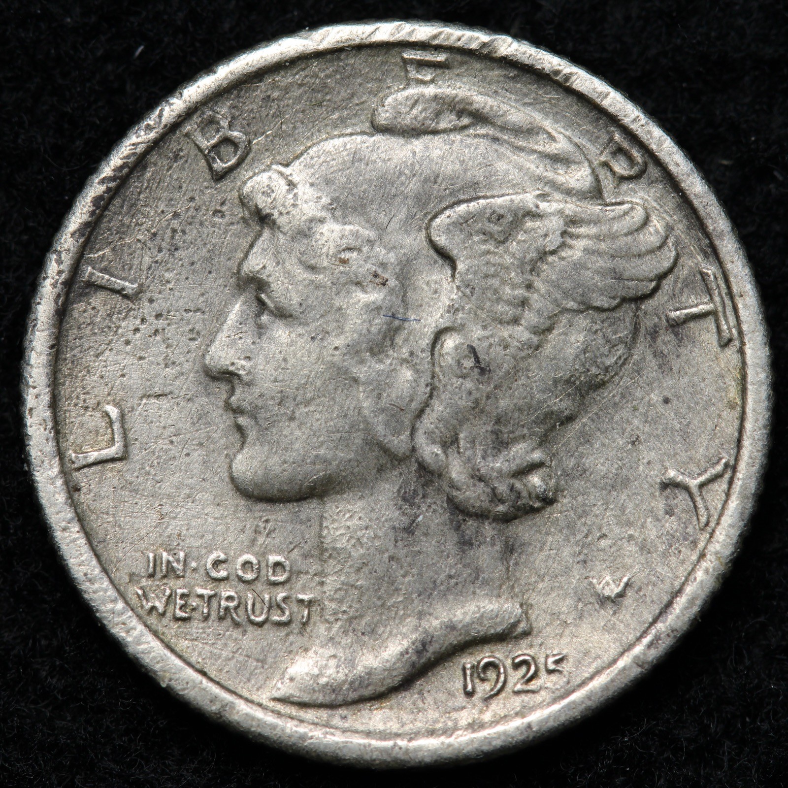 1925-S Mercury Silver Dime XF DETAILS E263 DTJMS