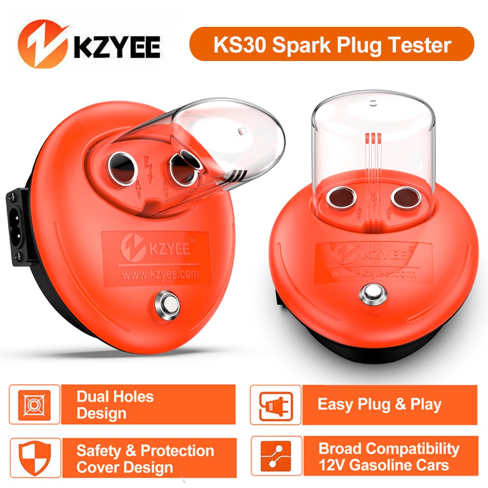 KZYEE KS30 Dual Hole Spark Plug Tester for All 12V Petrol Engines - Ignition