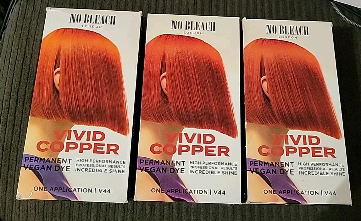 (3) No Bleach Vivid Copper Permanent Vegan Dye - Shade V44