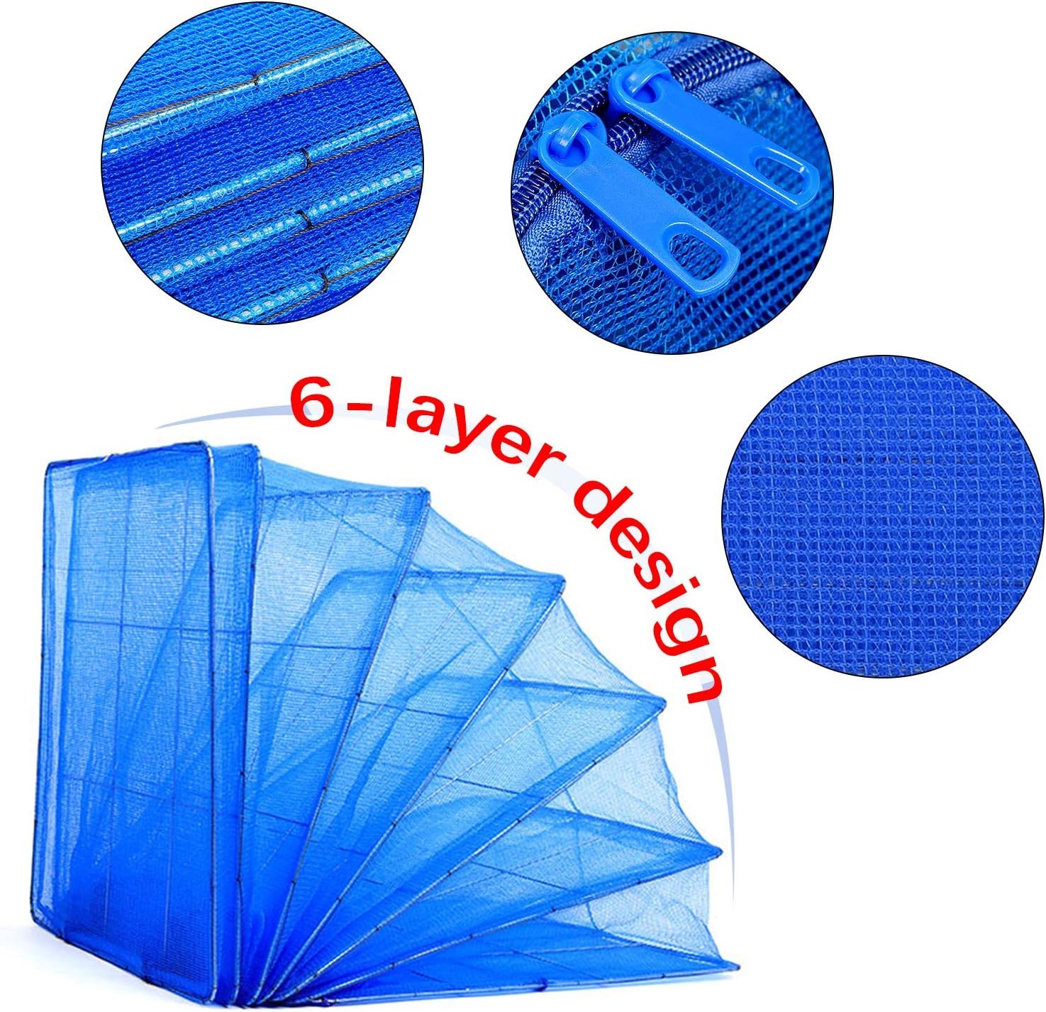 Hanging Drying Net Foldable Drying Rack Net Dryer 19.7"x19.7"x37.4" 6 Layer