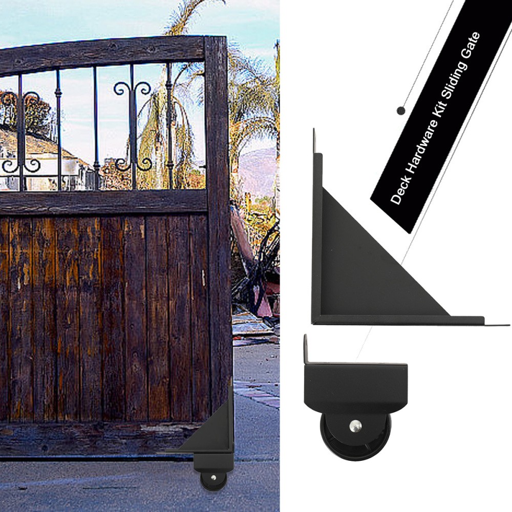 Deck Hardware Kit Sliding Gate Rust Resistant Powder Coated Steel Smooth Gate