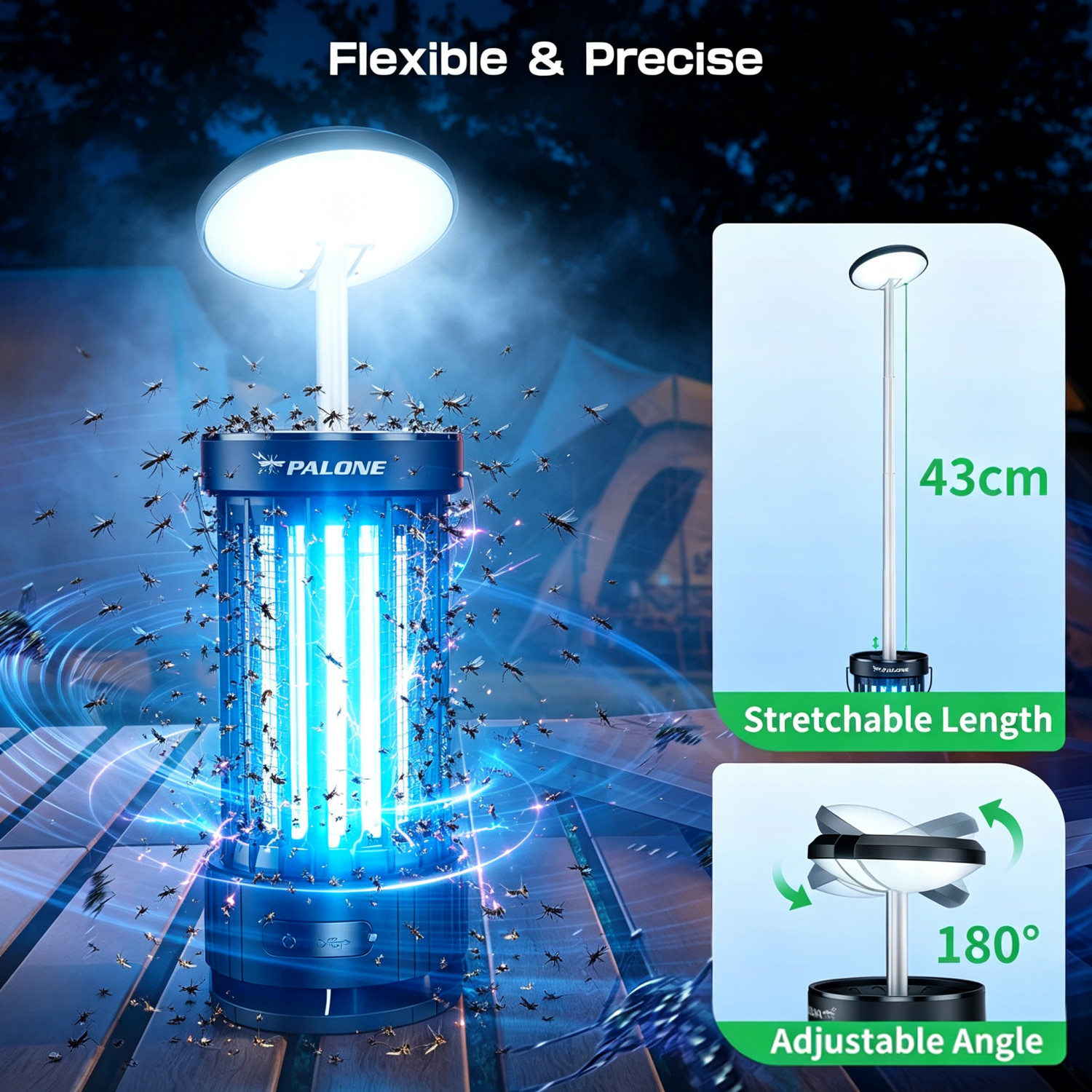 Waterproof Electronic Rechargeble Bug Zapper Mosquito Zapper for Outdoor/Indoor