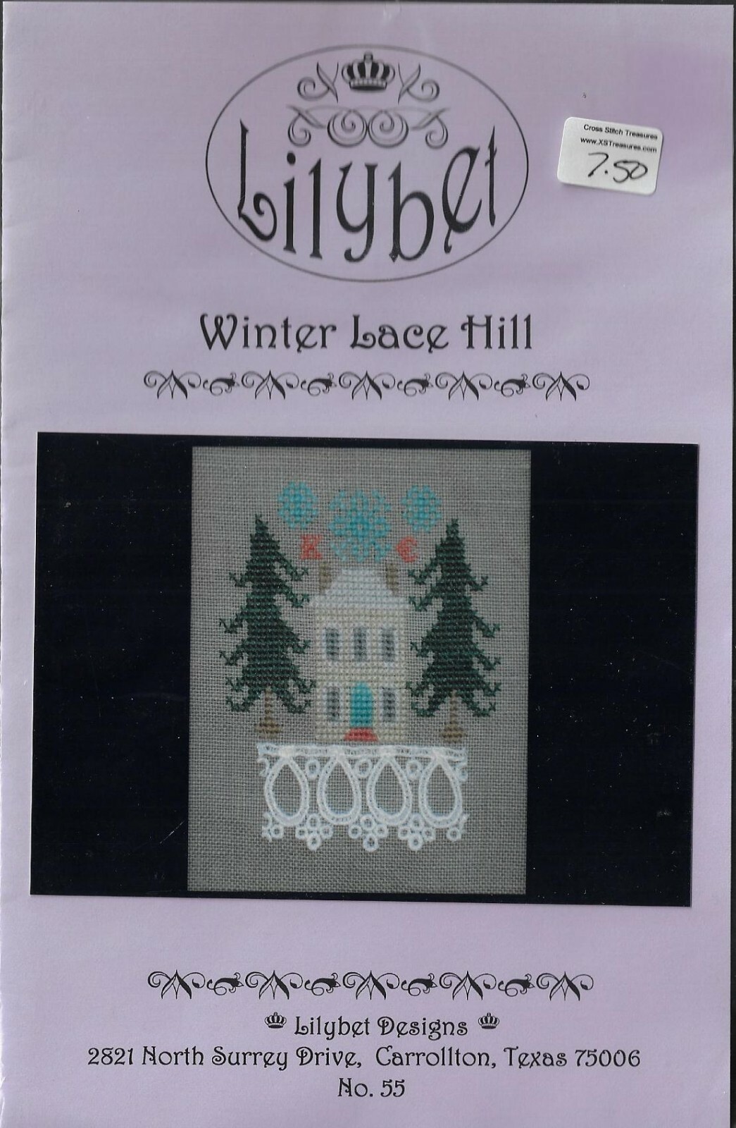 Lilybet~Winter Lace Hill~cross stitch chart-New