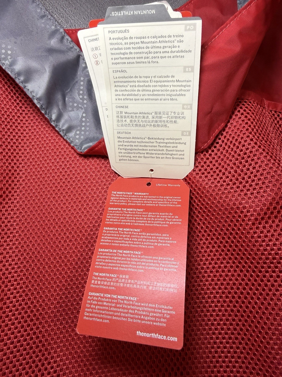 The North Face Mountain Athletics On The Run Bag Red Gray 23L Mesh Pocket