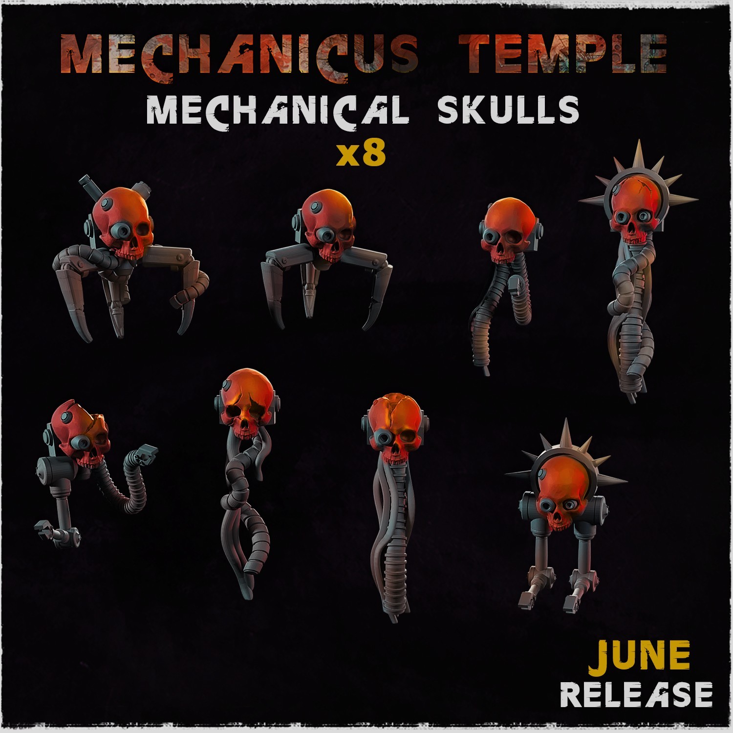 Many types of strange skulls bits for 28mm miniature basing scenery and dioramas