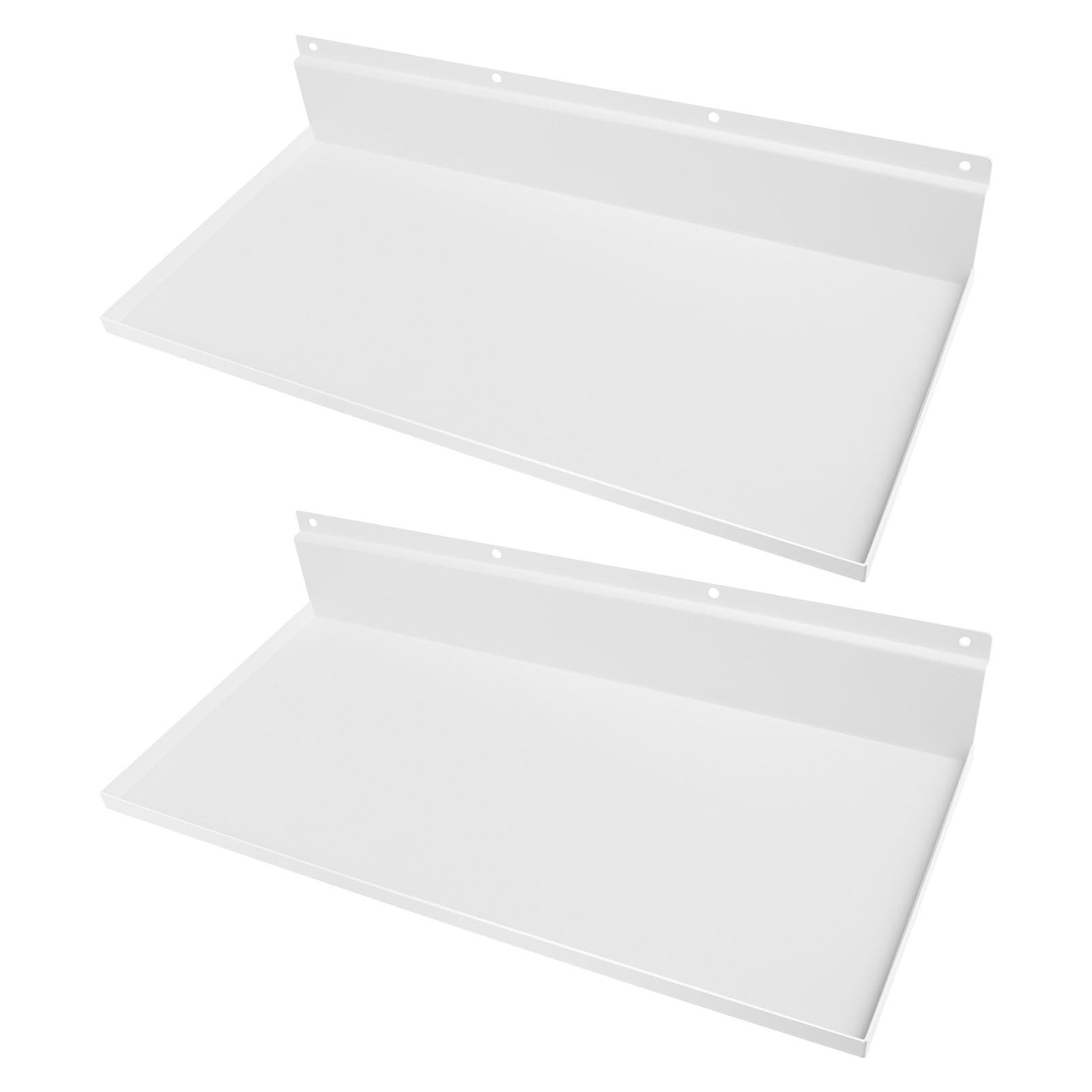 178 Inch Metal Slatwall Shelves Wall Hanging Shelf Heavy Duty White 2 PCS