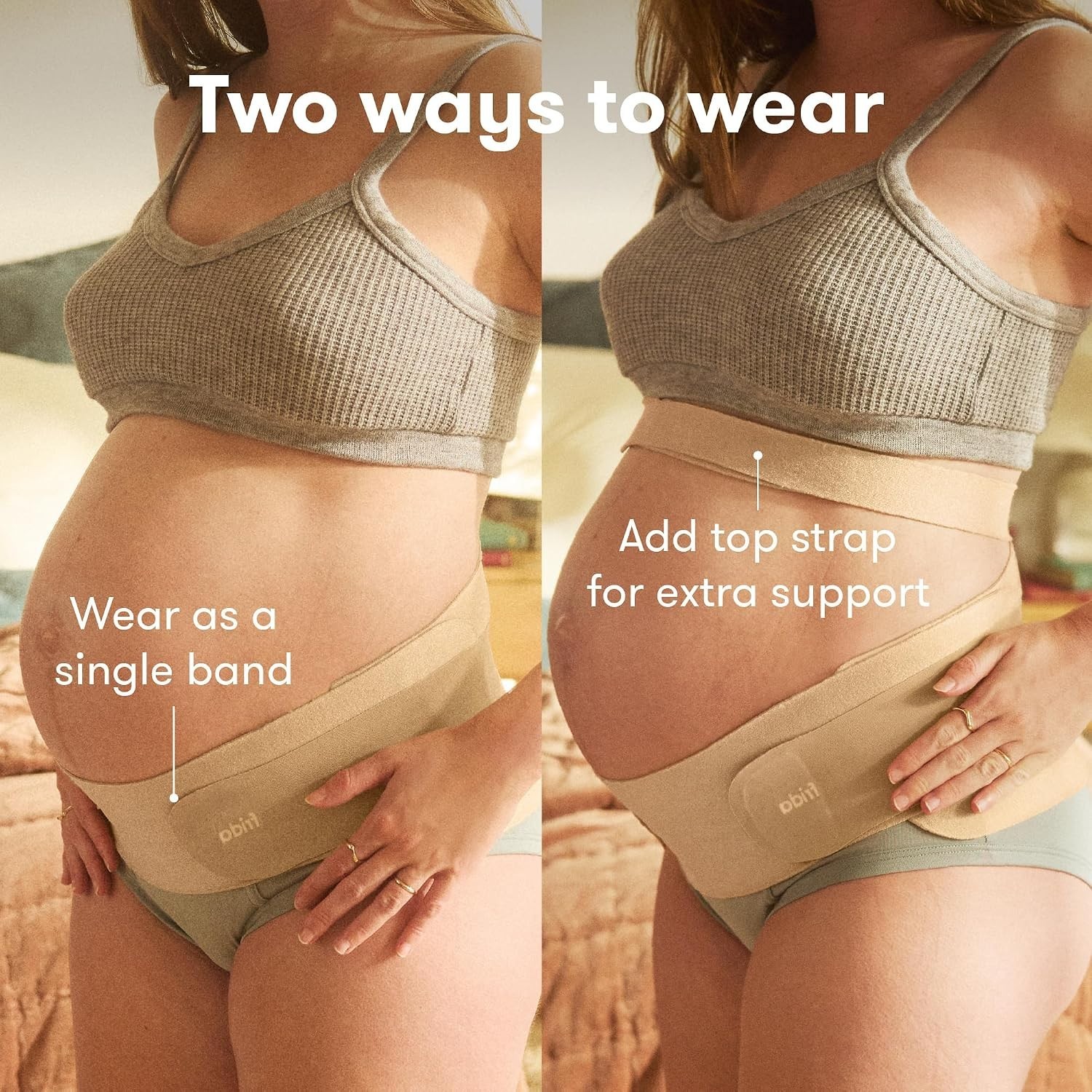 frida Dual-Support Belly Band, L/XL, Compression & Support, Adjustable, Beige