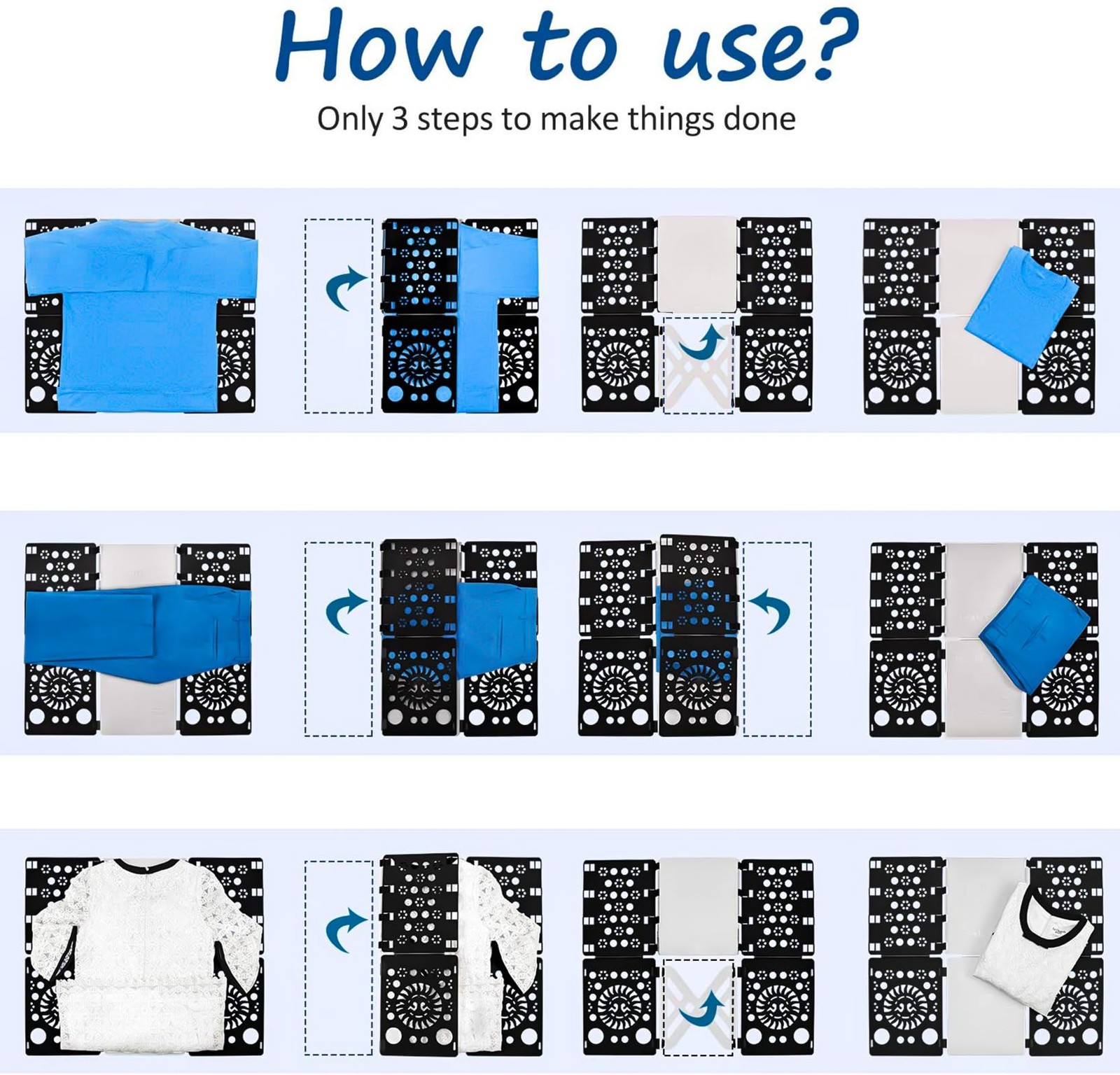 Version 3 Shirt Folding Board T Shirt Clothes Folder Durable Plastic Laundry ...