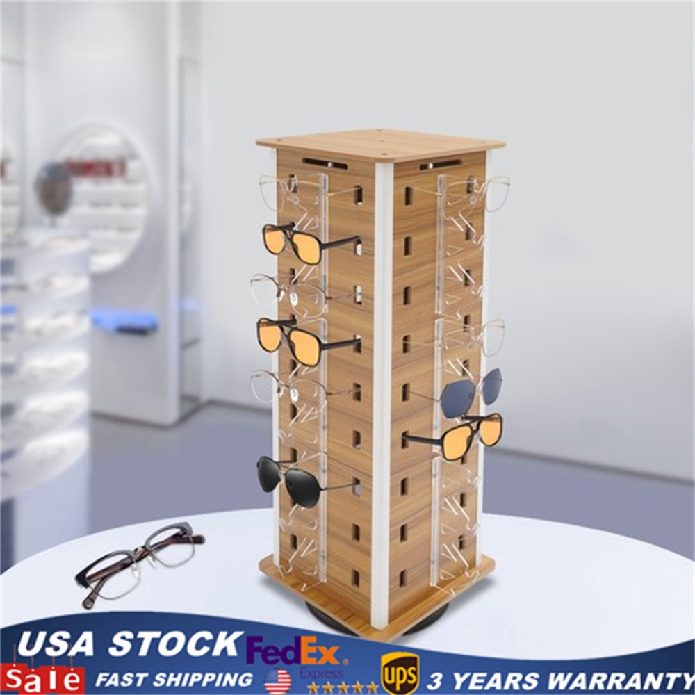 4-Sided Sunglasses Display Rack 36*66cm Eyeglass Organizer Holder 360° Rotating.