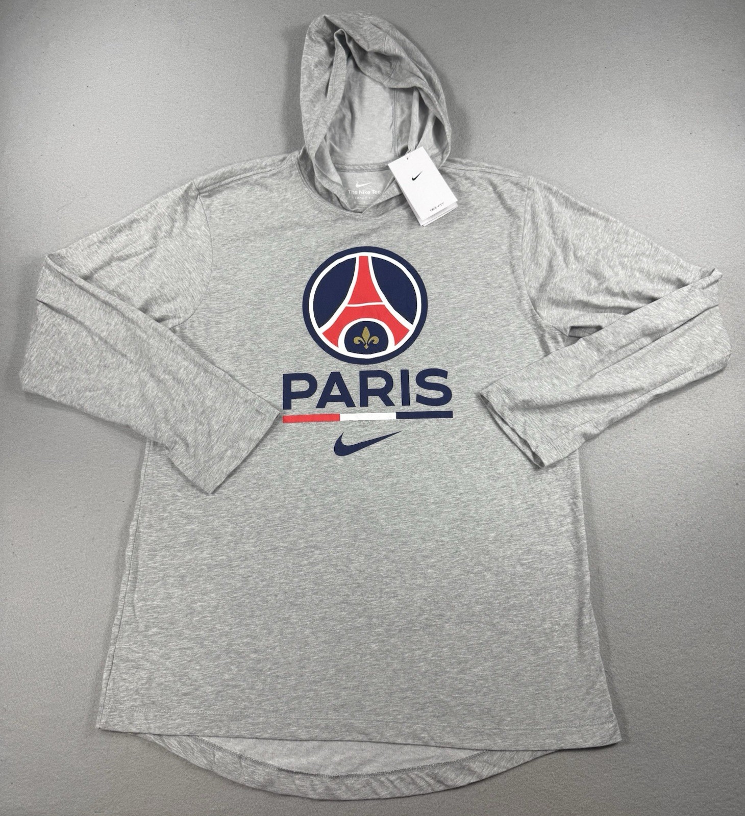 Nike PSG Paris Saint-Germain Dri-Fit Hoodie Gray Men’s M Soccer NWT