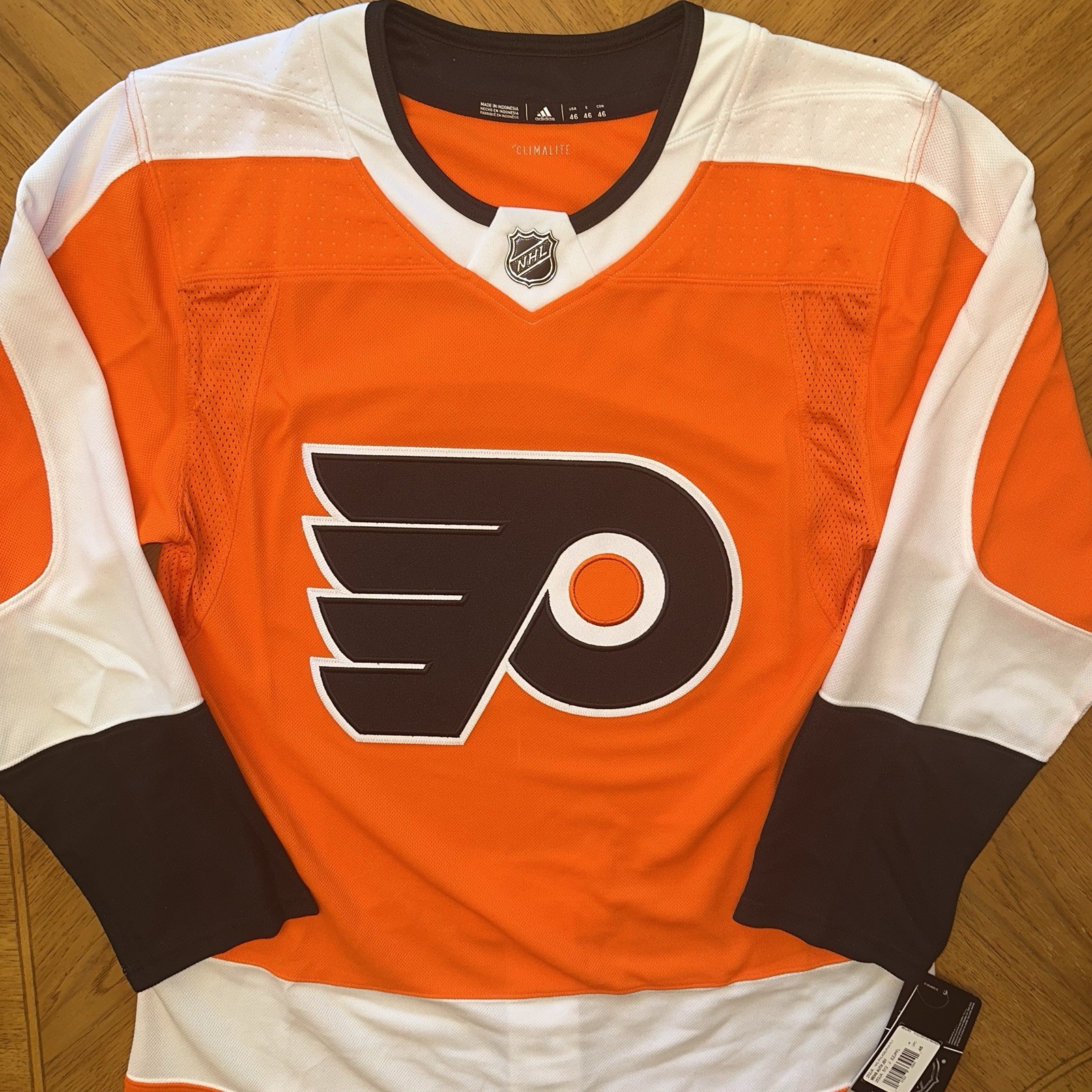 Adidas Philadelphia Flyers Authentic Home Jersey Men’s 46 Orange Climalite NWT