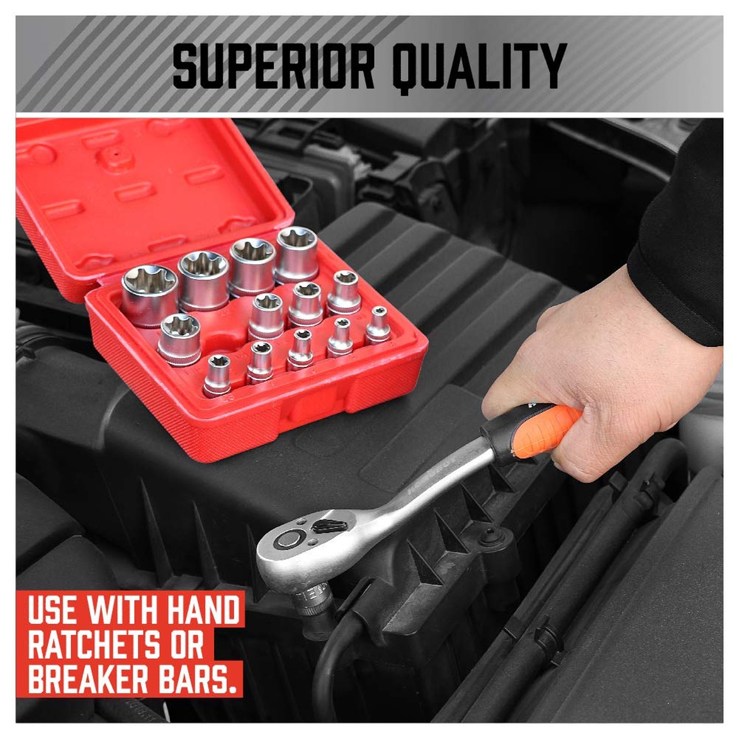 SEDY 14-Piece E-TORX Socket Set - Premium Female Torx Socket Set, Ultimate To...