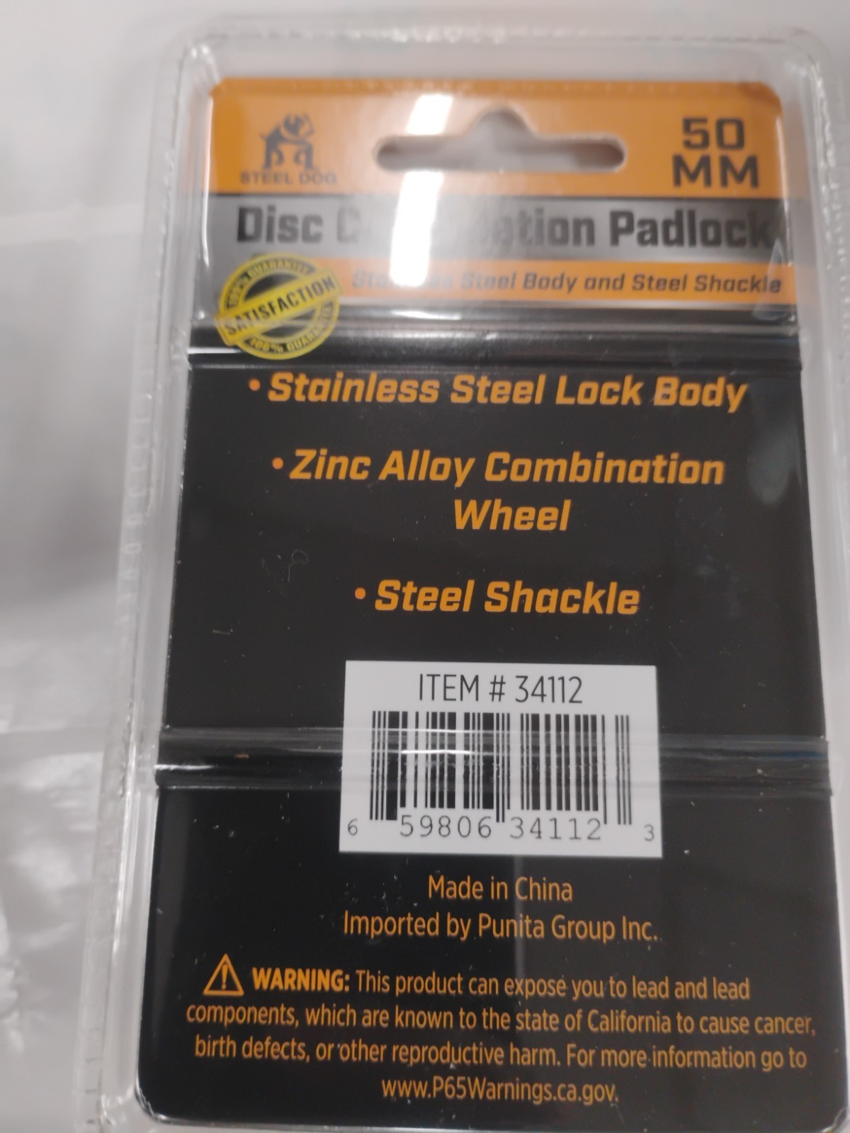 Steel Dog Disc Combination Padlock 34112