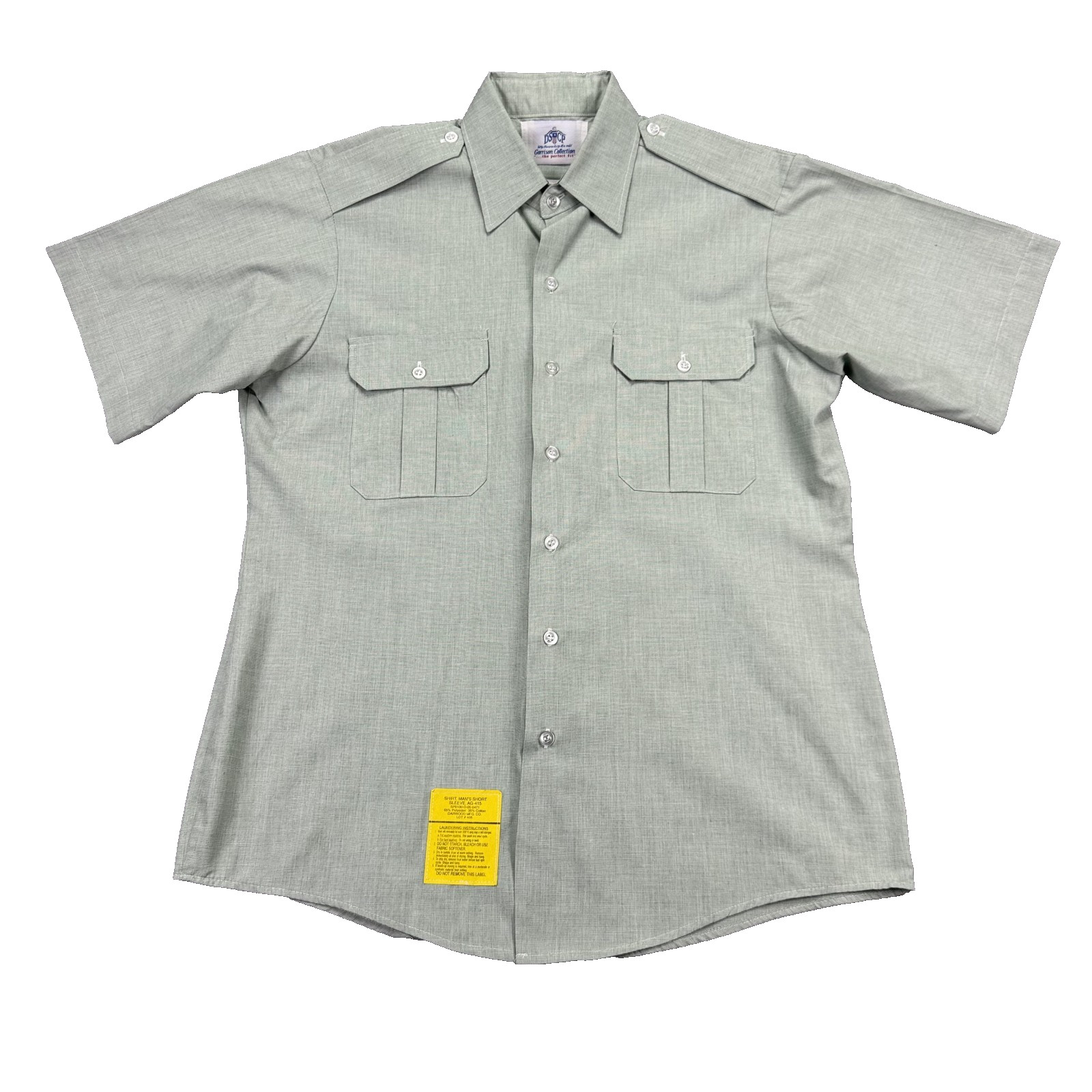 DSCP Garrison Collection Size 16 Green Military Short Sleeve Uniform Shirt EUC