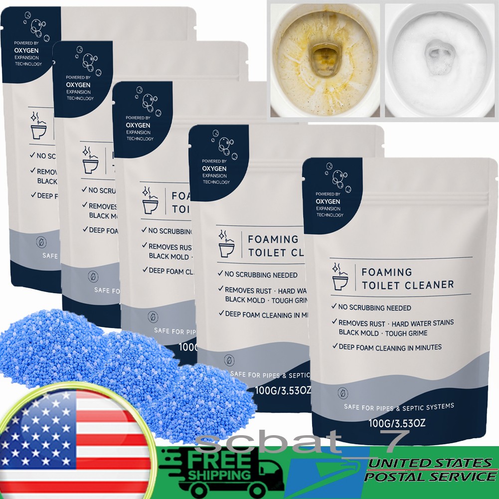 1~5x Foaming Toilet Bowl Cleaner Deep Cleaning & Stain Removal 100g